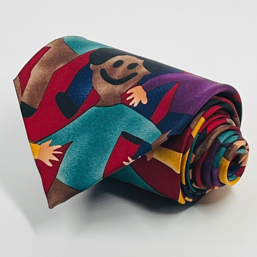 Save the Children Silk Necktie Mens OS Multicolor Art Print Novelty Charity Tie